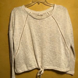 Roxy Cream White Drawstring Knitted Sweater